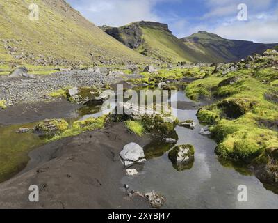 La fissure du feu d'Eldgja dans le sud de l'Islande Banque D'Images