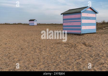 Great Yarmouth, Norfolk, Angleterre, Royaume-Uni, avril 06, 2018 : cabanes de plage sur la plage de Great Yarmouth Banque D'Images