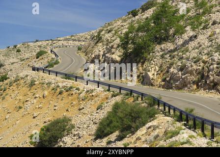 Route côtière de Stara Baska, route côtière de Stara Baska Banque D'Images