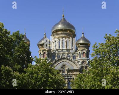 Cathédrale Saint-Nicolas dans le quartier Karosta de Liepaj Banque D'Images