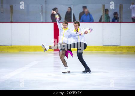 BERLIN, ALLEMAGNE, 11 OCTOBRE : Katharina Mueller et Tim Dieck au concours de danse sur glace le 11 octobre 2014 à Berlin, Allemagne. Toutes les plages sont comprises entre Banque D'Images