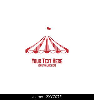 Simple minimaliste Cirque Cirque Circus tente Stripes logo Design vecteur Illustration de Vecteur