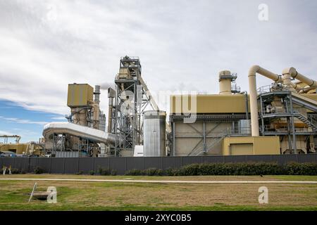 Borg usine de fabrication australienne à Oberon NSW, cette usine fabrique des panneaux de particules, MDF et produits de mélamine, Australie Banque D'Images