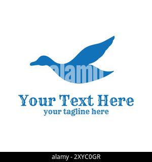 Simple minimaliste Flying Duck Goose Silhouette logo Design illustration Vector Illustration de Vecteur