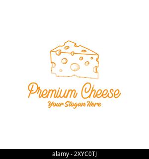 Vintage Retro Slice Cheese pour Product Label logo Design illustration Vector Illustration de Vecteur