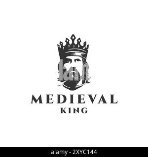 Vintage rétro médiévale croisades Knight Warrior Lord War King, illustration vectorielle Illustration de Vecteur