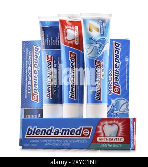 Blend-A-Med est une marque de dentifrice allemand acquise par Procter & Gamble en 1987. Dans certains pays, il est vendu sous les noms de Crest et Oral-B. Banque D'Images