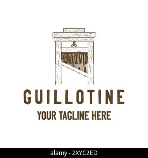 Vintage rétro Français guillotine illustration Vector Illustration de Vecteur