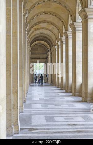 Colonnade au Musée du Louvre à Paris, France, Europe Banque D'Images