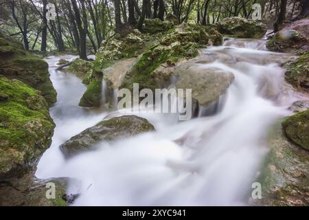 Torrente es Freu. Orient, Sierra de Tramuntana. Majorque. Îles Baléares. Espagne Banque D'Images