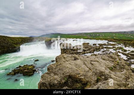 La chute près de Godafoss Myvant District dans le nord de l'Islande Banque D'Images