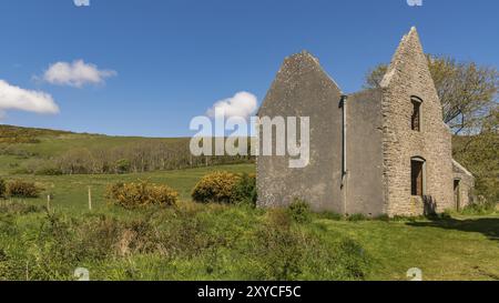 La ruine en l'Tyneham abandonnés Village près de Kimmeridge, Jurassic Coast, Dorset, UK Banque D'Images