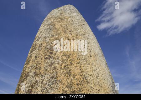 Menhir de Bulhoa, proximo a Monsaraz, Telheiro, Alentejo, Portugal, Europe Banque D'Images