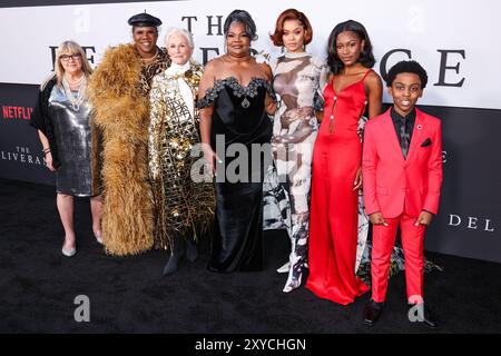 Hollywood, États-Unis. 28 août 2024. HOLLYWOOD, LOS ANGELES, CALIFORNIE, États-Unis - AOÛT 28 : Colleen Camp, Miss Lawrence, Glenn Close, Mo'nique, Andra Day, demi Singleton et Anthony B. Jenkins arrivent à la première à Los Angeles de 'The Deliverance' de Netflix qui a eu lieu au Netflix Tudum Theater le 28 août 2024 à Hollywood, Los Angeles, Californie, États-Unis. (Photo de Xavier Collin/image Press Agency) crédit : image Press Agency/Alamy Live News Banque D'Images