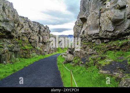 Crête du Mid-Atlantic Ridge dans le Parc National de Thingvellir en Islande Banque D'Images