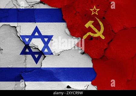 Drapeaux d'Israël et de l'Union soviétique Banque D'Images