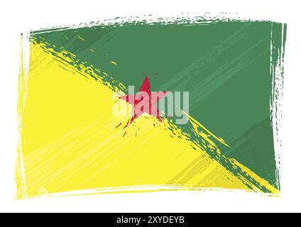 Drapeau de Guyane française créé dans le style grunge Banque D'Images