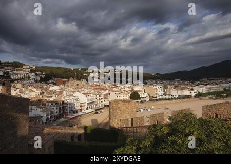 Espagne, Catalogne, Costa Brava, Tossa de Mar, vue de la vieille ville, Vila Vella, Europe Banque D'Images