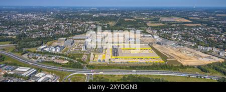 Luftbild, Großbaustelle Mark 51/7, Wissenschaftsquartier und Technologiequartier, O-Werk Campus, VW Infotainment, ehemaliges Opel Areal an der Autobahn A448, DHL Logistik, Laer, Bochum, Ruhrgebiet Nordrhein-Westfalen, Deutschland ACHTUNGxMINDESTHONORARx60xEURO *** vue aérienne, grand chantier Mark 51 7, quartier des sciences et de la technologie, campus O Werk, VW Infotainment, ancien site Opel sur l'autoroute A448, DHL Logistik, Laer, Bochum, Ruhr, Rhénanie du Nord-Westphalie, Allemagne ATTENTIONxMINDESTHONORARx60xEURO Banque D'Images