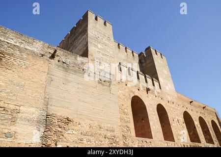 Détail de l'Alcazaba une fortification mauresque dans l'Alhambra de Grenade, Espagne, Europe Banque D'Images