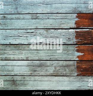 Rustique en bois décorative turquoise background avec planches horizontales Banque D'Images