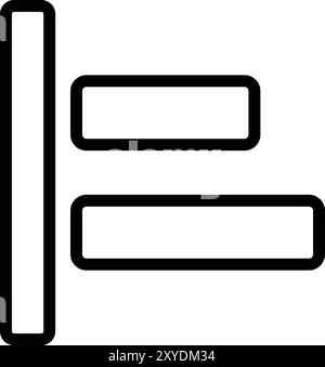 Illustration de conception d'icône de vecteur d'alignement à gauche Illustration de Vecteur