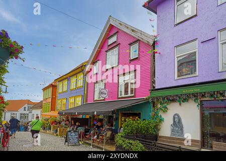 Rue commerçante à Stavanger, Norvège, Europe Banque D'Images