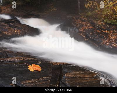 Magnifique cascade cascade automne paysage naturel. Stubbs Falls, Parc provincial Arrowhead, Ontario, Canada, Amérique du Nord Banque D'Images