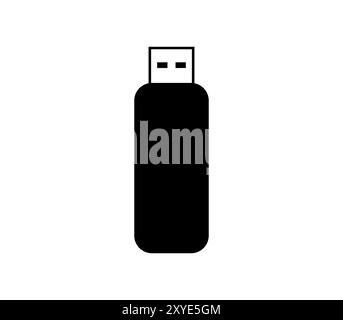 Icône de lecteur USB illustrée en vecteur sur fond blanc Banque D'Images
