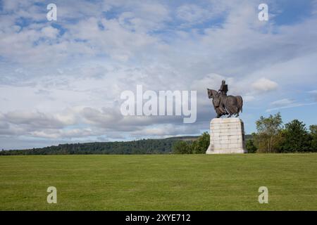 La statue de Robert le Bruce à Bannockburn, Stirling, Écosse au Royaume-Uni Banque D'Images