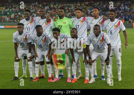 ABIDJAN, CÔTE D'IVOIRE - 2 FÉVRIER ; Guinée lors du match de la Coupe d'Afrique des Nations TotalEnergies CAF (AFCON 2023) entre Congo Dr et la Guinée au stade Banque D'Images