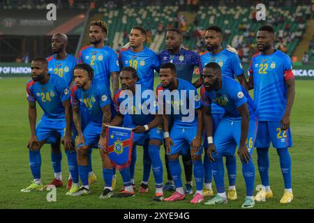 ABIDJAN, CÔTE D'IVOIRE - 2 FÉVRIER ; Congo lors du match de la Coupe d'Afrique des Nations TotalEnergies CAF (AFCON 2023) entre Congo Dr et Guinée au stade Banque D'Images