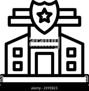Illustration de conception d'icône de vecteur de poste de police Illustration de Vecteur