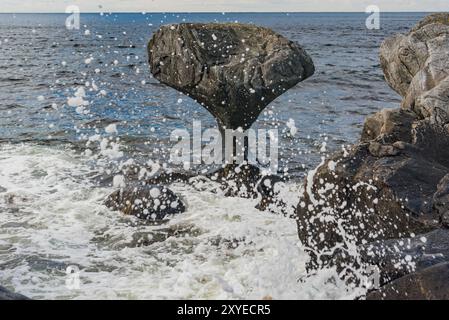 Kannestein ou Kannesteinen près de Maloy, île de Vagsoy, Sogn og Fjordane, Norvège, Europe Banque D'Images