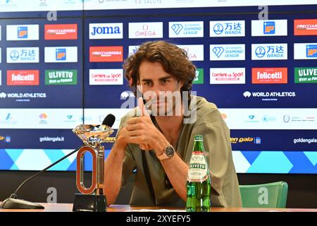 Roma, Italie. 29 août 2024. Stadio Olimpico, Roma, Italie - Gianmarco Tamberi hommes de saut en hauteur lors de la conférence de presse Rome Golden Gala Diamond League Athletics, 29 août 2024 (photo par Roberto Ramaccia/Sipa USA) crédit : Sipa USA/Alamy Live News Banque D'Images