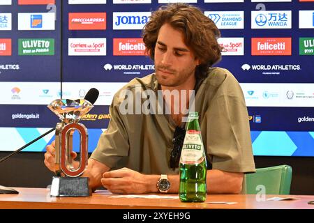 29 août 2024, Stadio Olimpico, Roma, Italie ; Conférence de presse Rome Diamond League Athletics ; Gianmarco Tamberi (saut en hauteur) Banque D'Images