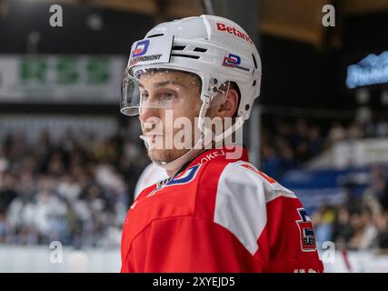 Bad Toelz, Deutschland. 28 août 2024. Michal Houdek (HC Dynamo Pardubice, no 88). GER, EHC Red Bull Muenchen gegen HC Dynamo Pardubice, Eishockey, Testspiel, pré-saison, 28.08.2024. Foto : Eibner-Pressefoto/Heike Feiner crédit : dpa/Alamy Live News Banque D'Images