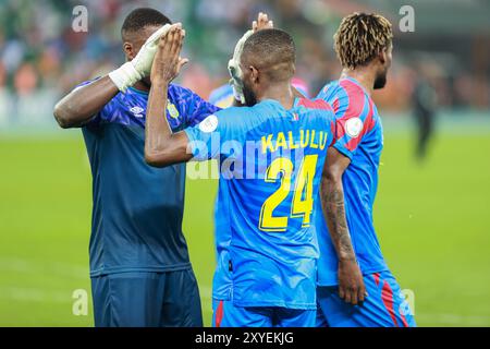 ABIDJAN, CÔTE D'IVOIRE - 2 FÉVRIER ; Gedeon Kalulu Kyatengwa de Congo Dr lors de la Coupe d'Afrique des Nations TotalEnergies CAF (AFCON 2023) match entre Banque D'Images