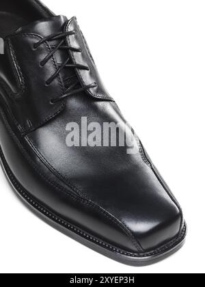 Mens black dress shoe isolé sur fond blanc Banque D'Images