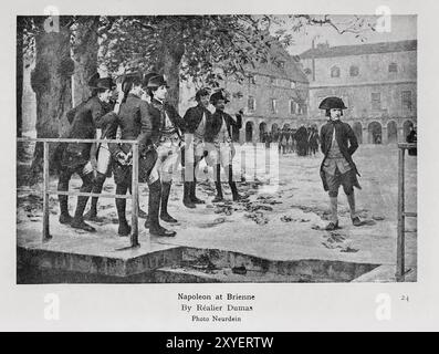 Napoléon à Brienne par Realier Dumas Napoléon Bonaparte (né Napoléon di Buonaparte ; 15 août 1769 - 5 mai 1821), plus tard connu sous son nom régnal Napoléon Ier, était un officier militaire et homme d'État français qui a pris de l'importance pendant la Révolution française et a mené une série de campagnes réussies à travers l'Europe pendant la Révolution française et les guerres napoléoniennes de 1796 à 1815. Il est le chef de la République française en tant que premier consul de 1799 à 1804, puis de l'Empire français en tant qu'empereur des Français de 1804 à 1814, et brièvement à nouveau en 1815. Banque D'Images