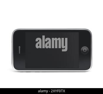 Apple iPhone 3Gs smartphone 3G avec écran clair isolé avec chemin de découpage sur fond noir. Photo de haute qualité Banque D'Images