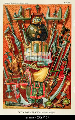 ŒUVRE D'ART EST-ARYENNE. Dessins indican. Extrait du volume II de Ridpath's Universal History de Ridpath, John Clark, 1840-1900 publié en 1897 Banque D'Images