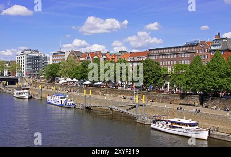 An der Schlachte, Weser, Brême, Allemagne, à la célèbre, Europe Banque D'Images