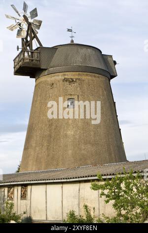 Ancien moulin à vent dans l'Uckermark, Allemagne de l'est Banque D'Images