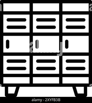 Illustration de conception d'icône de vecteur de casier Illustration de Vecteur