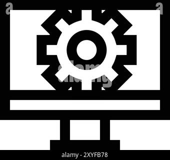 Illustration de la conception de l'icône vectorielle des paramètres de l'ordinateur Illustration de Vecteur