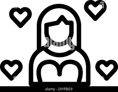 Illustration de conception d'icône de vecteur de fille Illustration de Vecteur