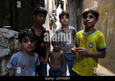 Nul, nul, nul. 29 août 2024. 08/29/2024, CAMP DE CHATILA, BEYROUTH, LIBAN : enfants dans une rue du CAMP DE CHATILA. (Crédit image : © David Allignon/ZUMA Press Wire) USAGE ÉDITORIAL SEULEMENT! Non destiné à UN USAGE commercial ! Banque D'Images