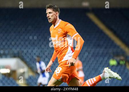 Blackburn, Royaume-Uni. 27 août 2024. Ewood Park, Blackburn, Angleterre, 27 août 2024 : Jake Beesley (18 Blackpool) lors du match de la deuxième ronde de la Carabao Cup entre Blackburn Rovers et Blackpool à Ewood Park à Blackburn, Angleterre, le 27 août 2024. (Sean Chandler/SPP) crédit : photo de presse sportive SPP. /Alamy Live News Banque D'Images