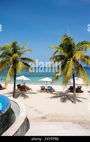 West Bay Beachfront, Roatan Honduras Banque D'Images